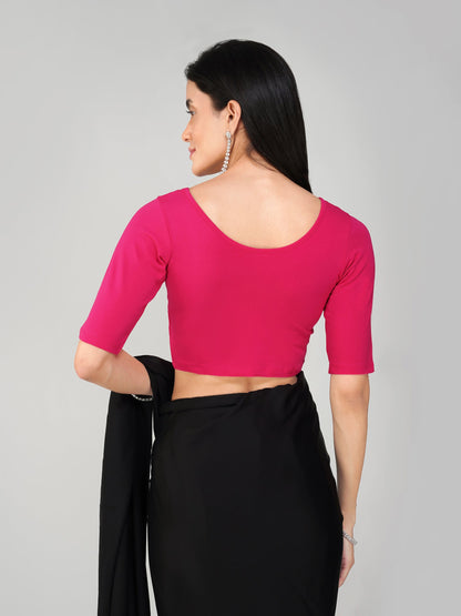 Dhiyona ST Women's ComfortEase 4-Way Stretch Fuchsia Short Sleeve Blouse