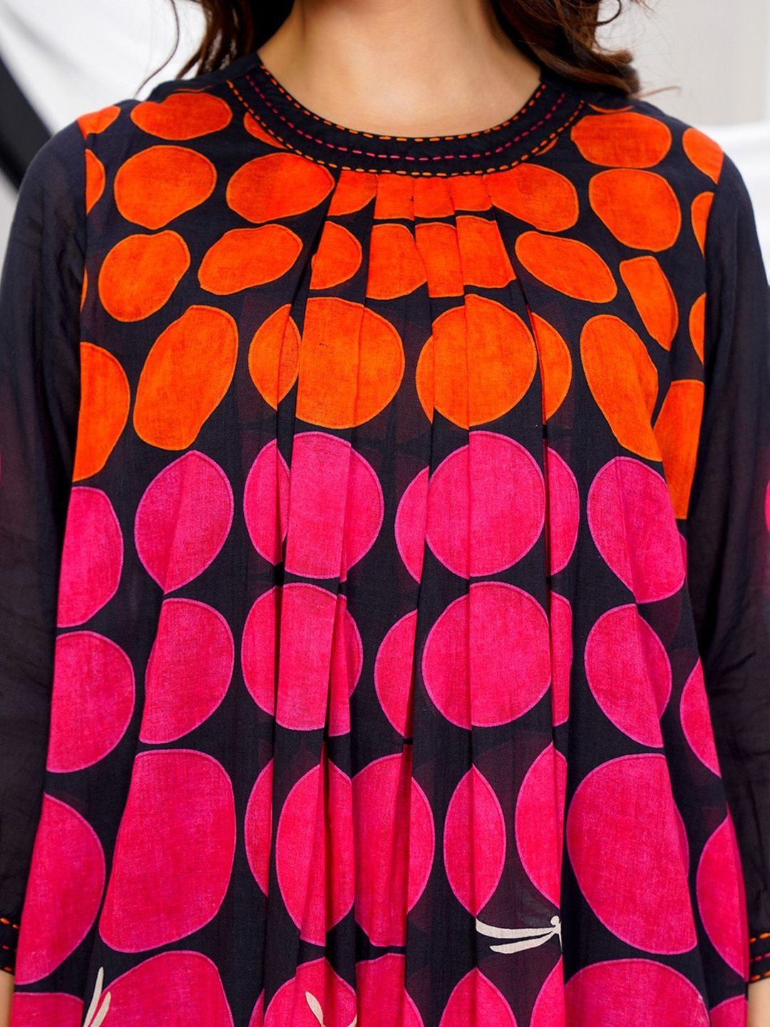 Printed Mandarin Collar Kurta & Trousers