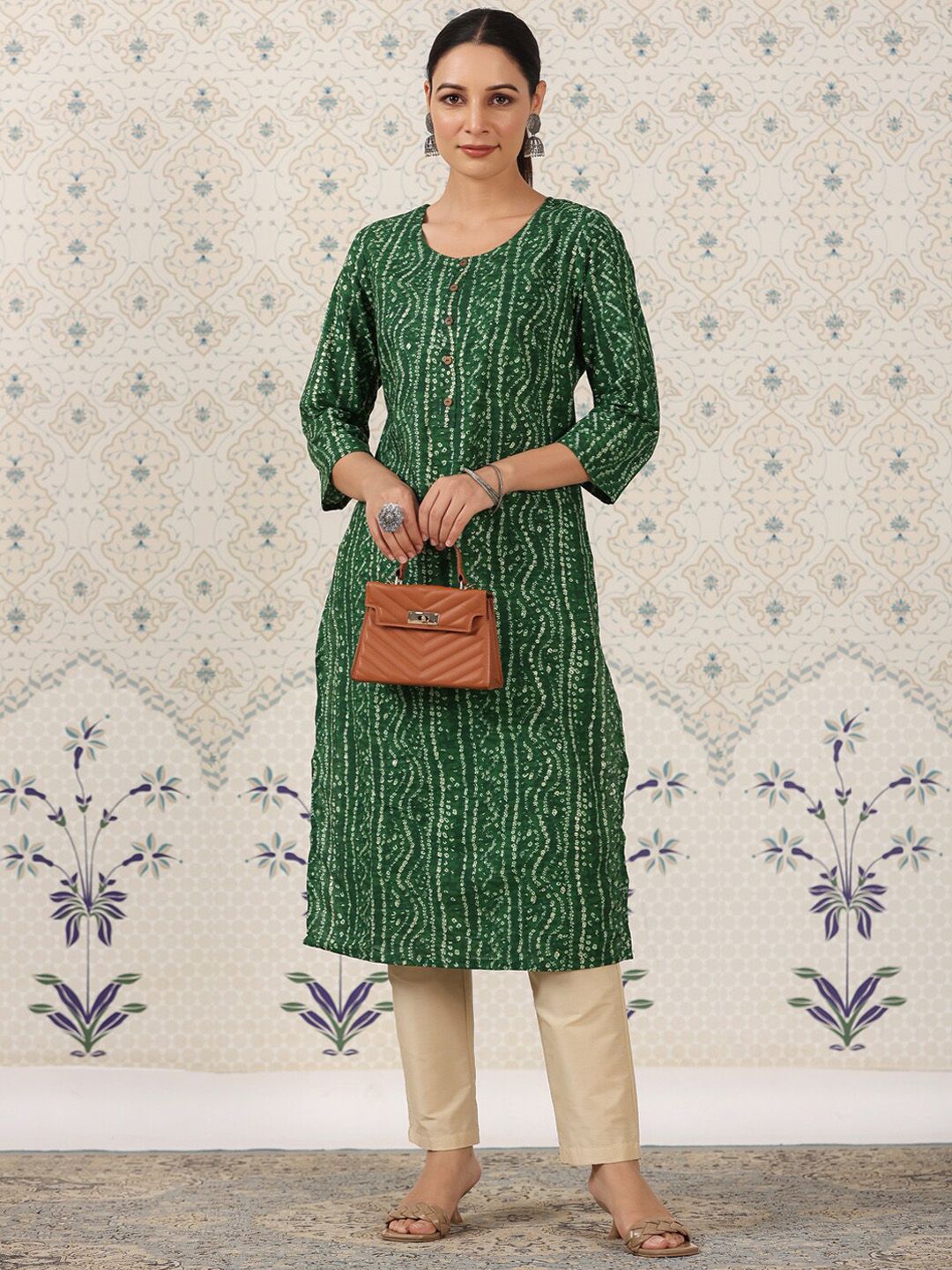 Dhiyona OD  Bandhani Printed Straight Kurta