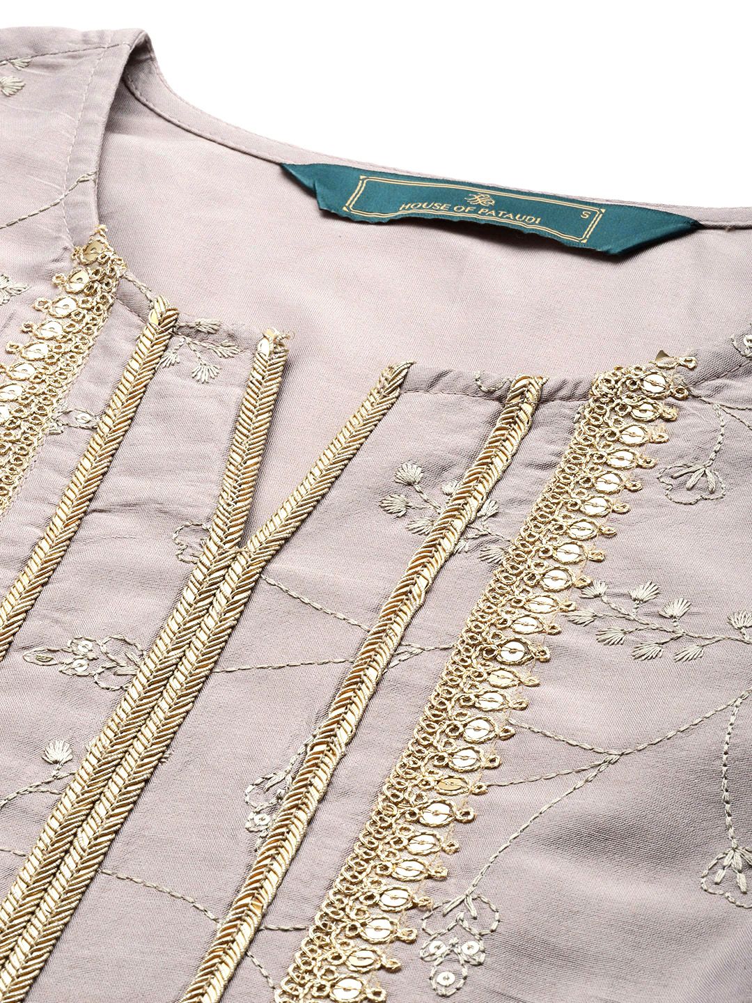Dhiyona HOP Ethnic Motifs Embroidered Sequinned Jashn Kurta with Sharara & Dupatta