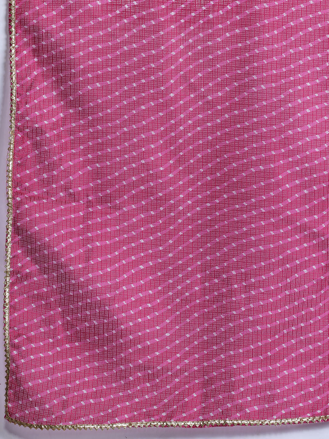 Gotta Patti Detail Empire Kurta Set With Striped Dupatta