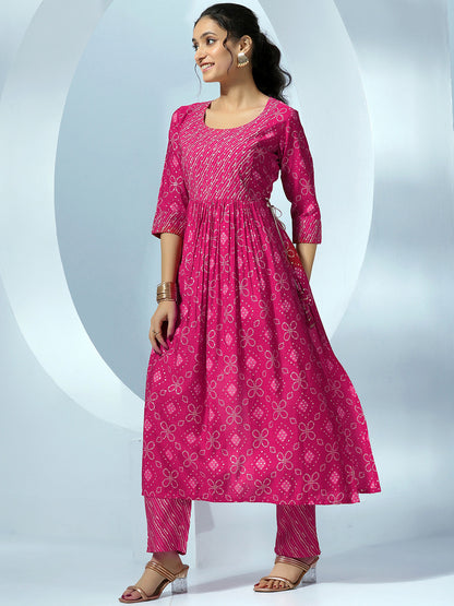 Women Ethnic Motifs Printed Empire Kurta with Trousers & With Dupatta