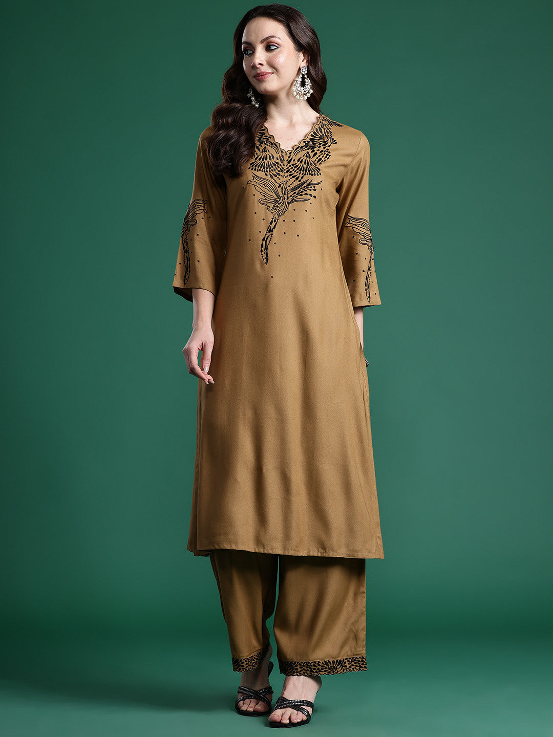 Embroidered Kurta with Trousers