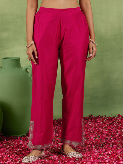 Women Ethnic Motifs Yoke Design Regular Kurta with Trousers & With Dupatta