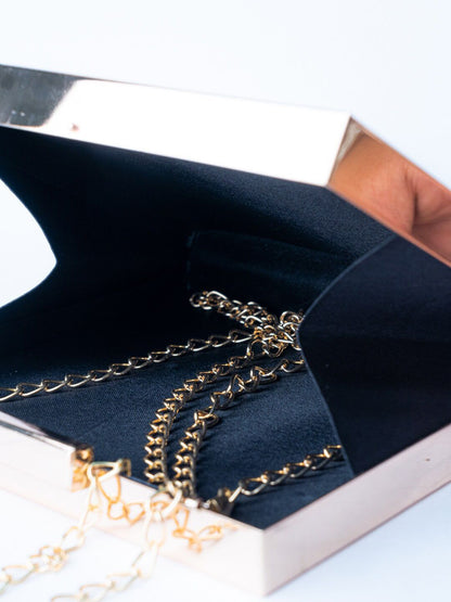 Dhiyona NR Purple & Black Embroidered Box Clutch