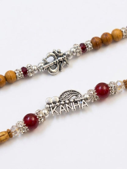 Dhiyona Set Of 2 Silver Toned Religious Rakhi Thread Rakhi Roli Chawal Chandan Mishri