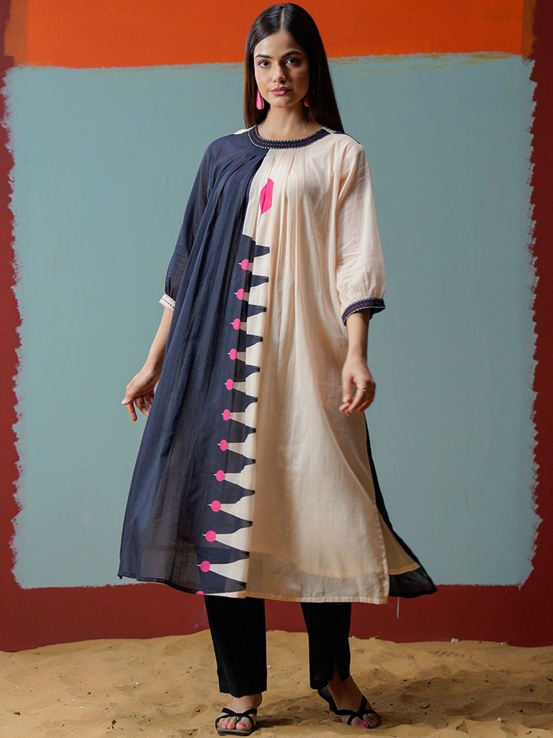 Round Neck Kurta & Trousers