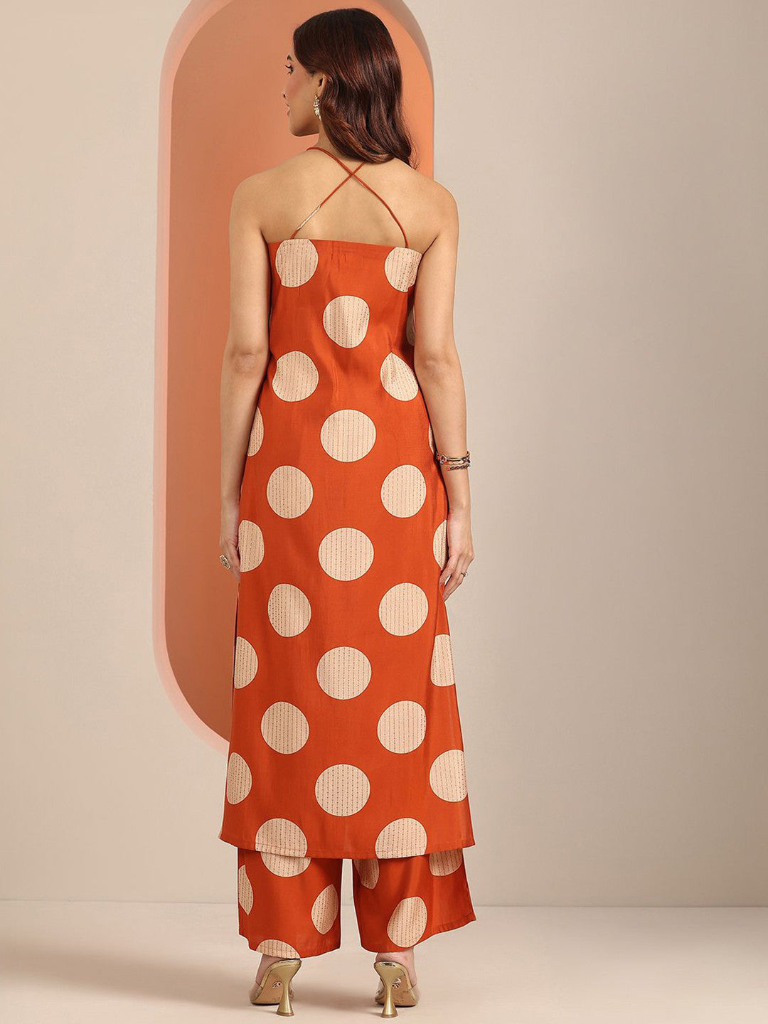 Geometric Printed Round Neck Kurta With Palazzos