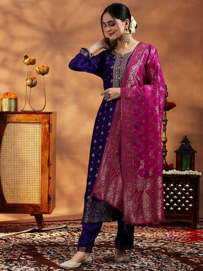 Dhiyona LL Women Floral Regular Kurta with Palazzos & With Dupatta
