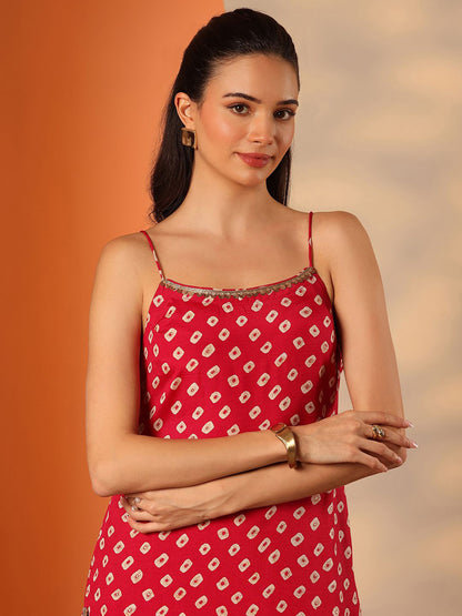 Women Bandhani Printed Regular Kurta with Palazzos