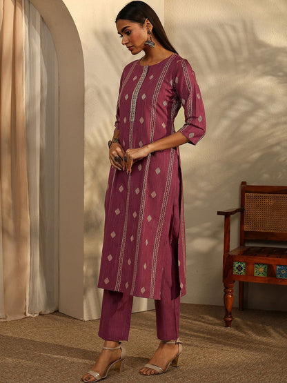 Women Ethnic Motifs Printed Regular Thread Work Kurta with Trousers & With Dupatta
