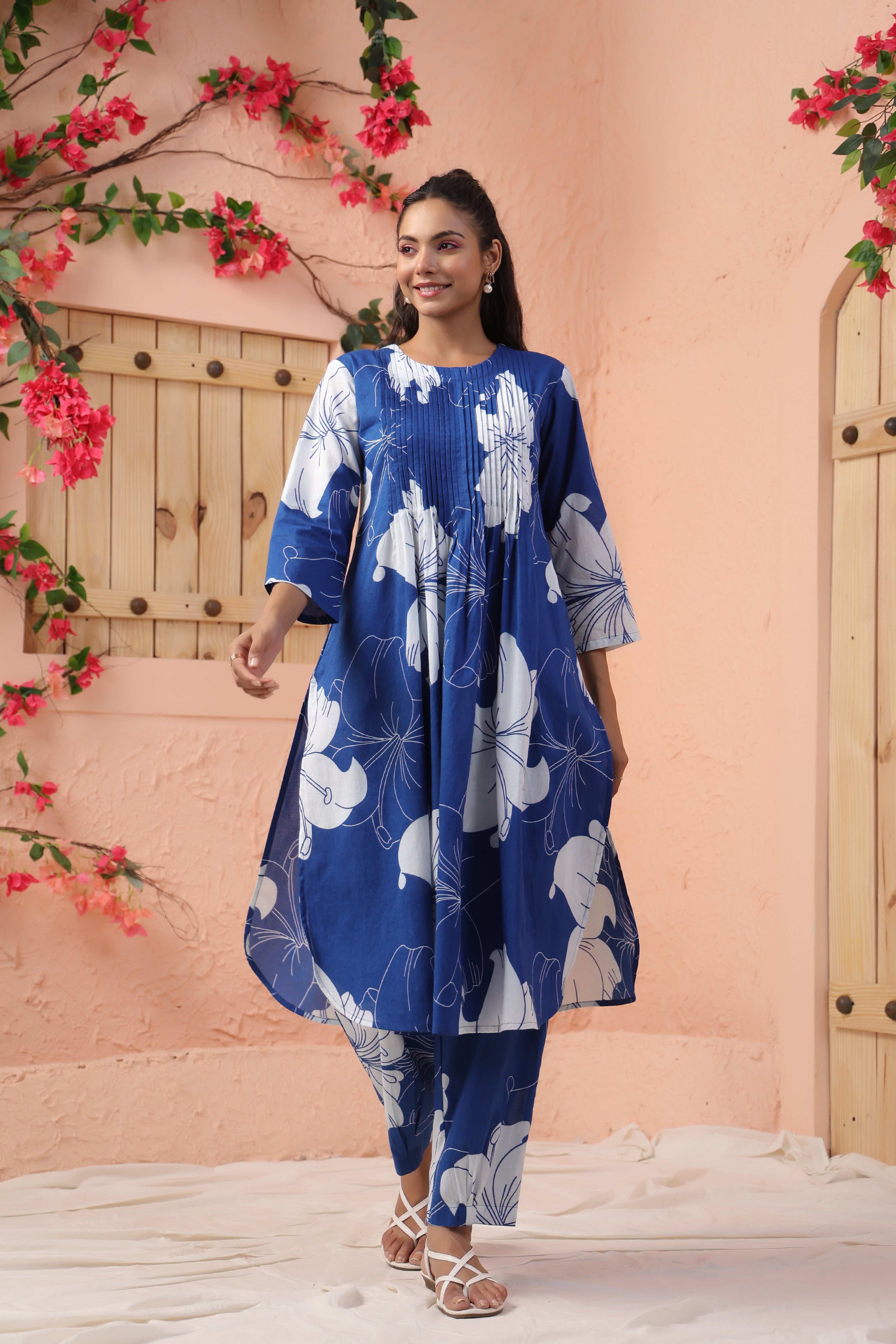 Harshini Mayablue Floral Printed Co-ord Set