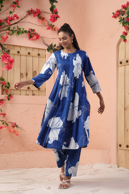 Harshini Mayablue Floral Printed Co-ord Set
