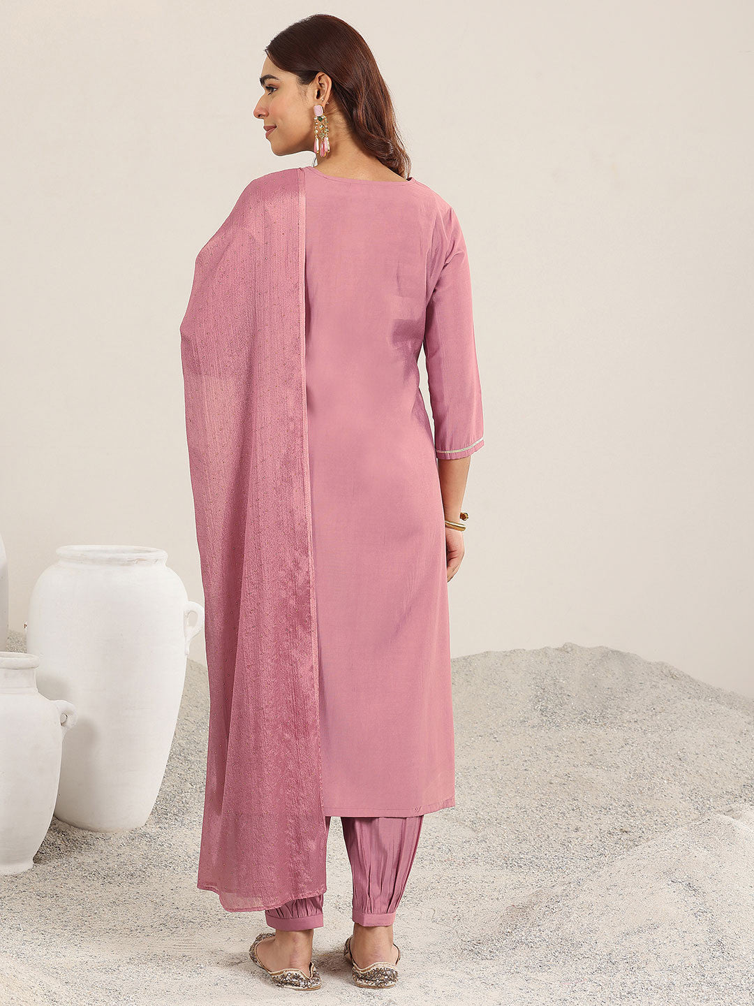 Women Ethnic Motifs Embroidered Regular Gotta Patti Kurta with Salwar & With Dupatta