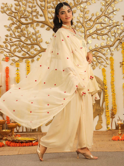 Dhiyona SC Floral Embroidered Straight Sharara Set with Dupatta