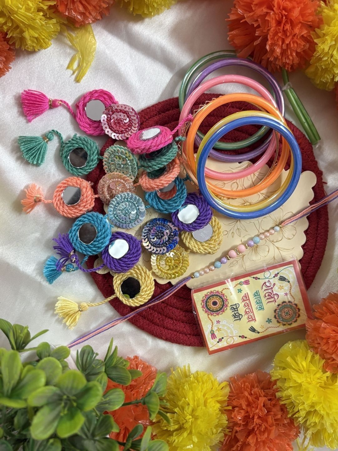 Dhiyona Set Of 2 Bangle Style Handcrafted Bhaiya Bhabhi Rakhi