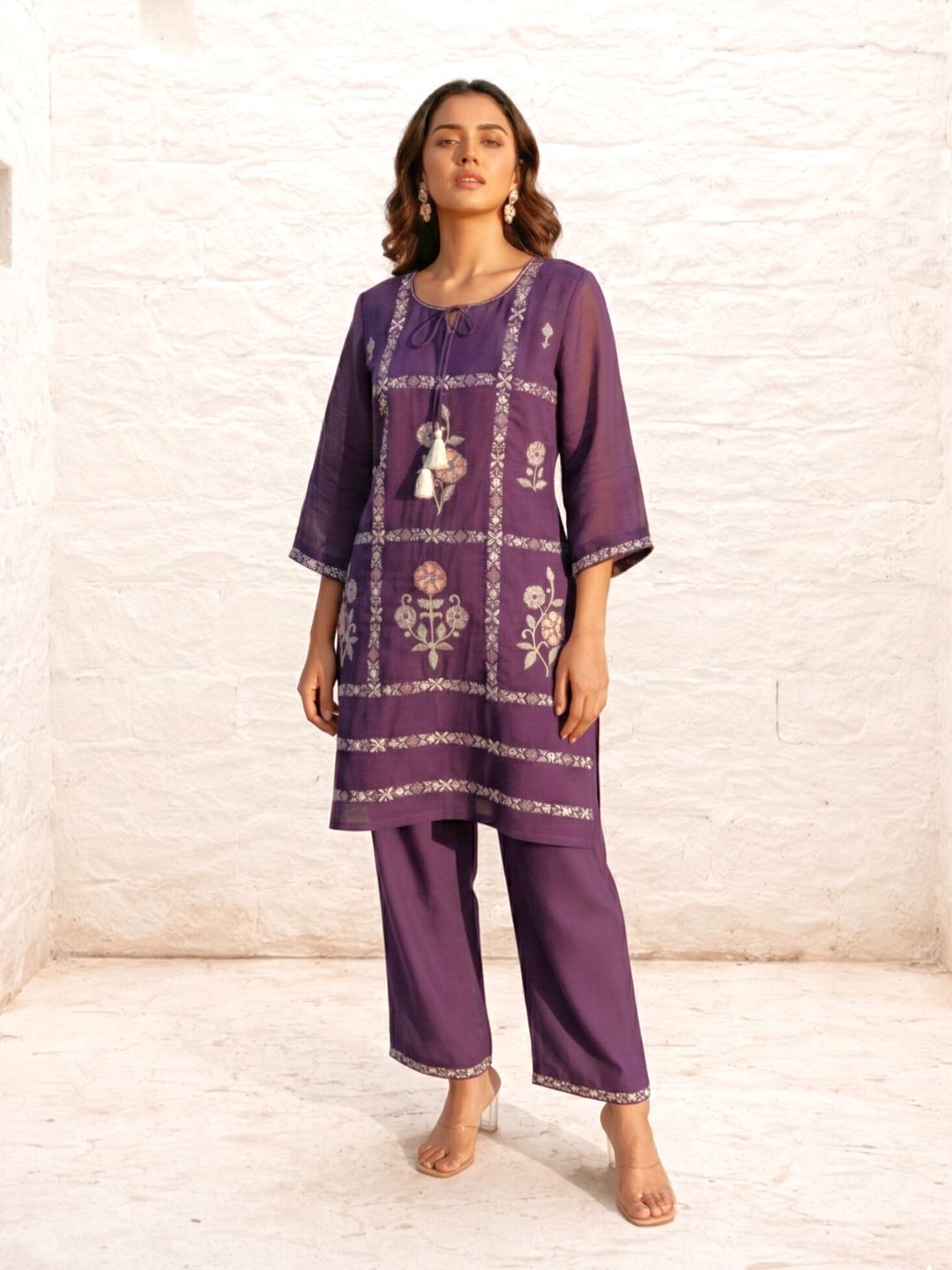 Parikrama Orchid embroidery co-ord set