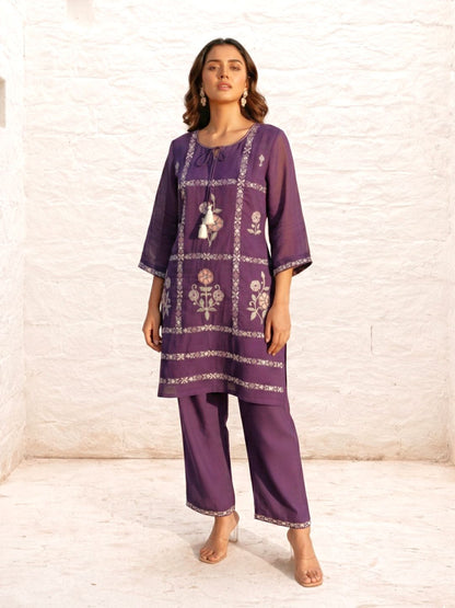 Parikrama Orchid embroidery co-ord set