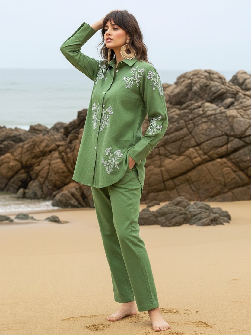 Ivanka kelly embroidery cotton co-ord set