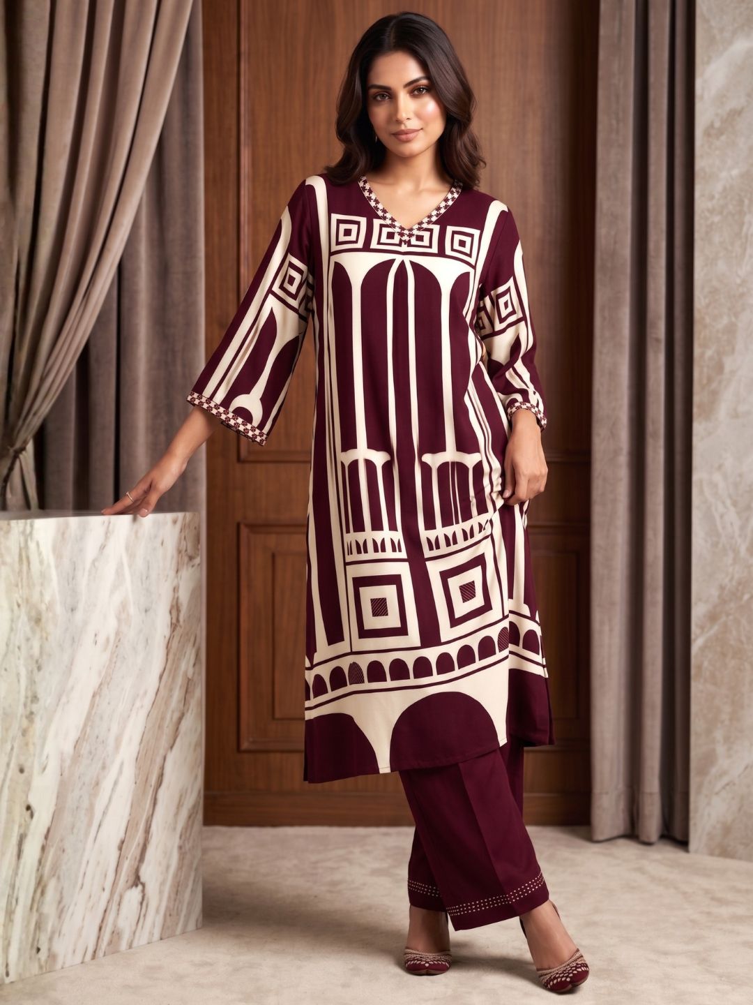 Sargun Mulberry Digital Printed Kurta Pant Set