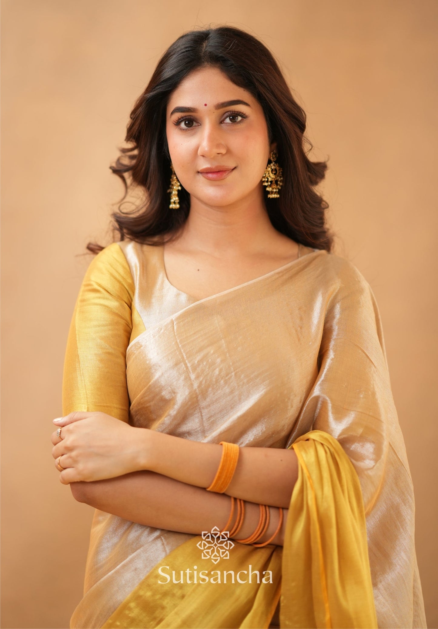 Dhiyona SS Regal Split Elegance Handloom Tissue Cotton Saree