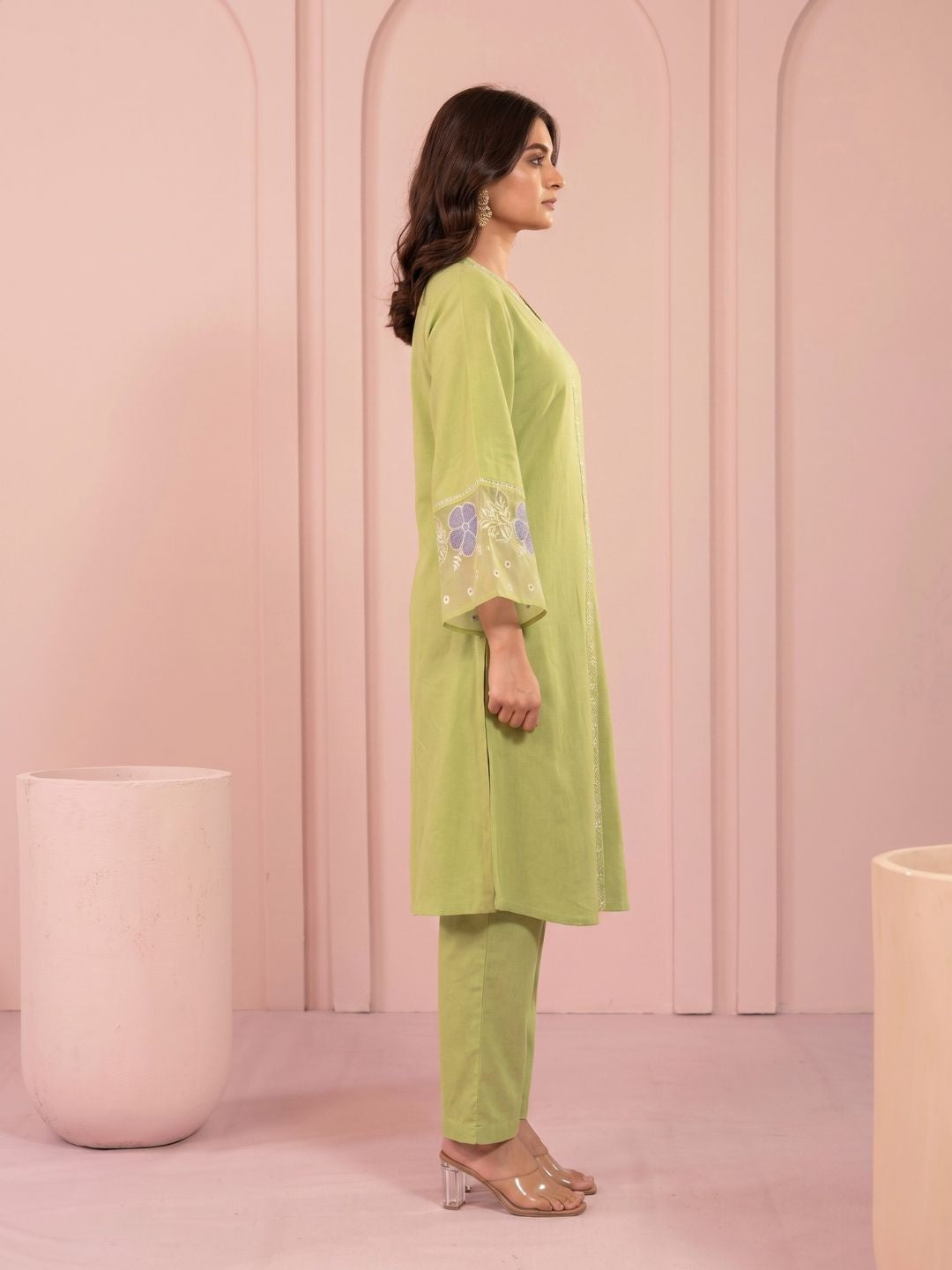 Purna Kelly Embroidery Kurta Pant Set