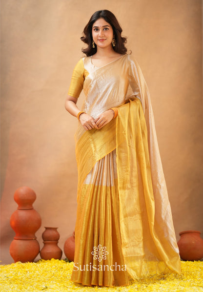 Dhiyona SS Regal Split Elegance Handloom Tissue Cotton Saree