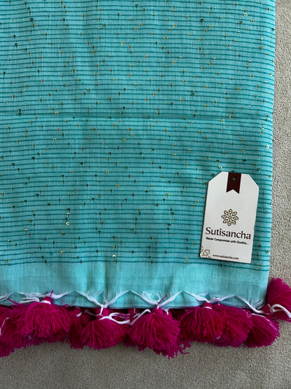 Dhiyona SS Sitaara Mul: Handwoven Sequin Elegance