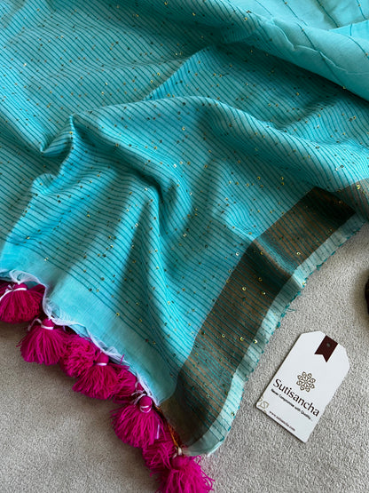 Dhiyona SS Sitaara Mul: Handwoven Sequin Elegance