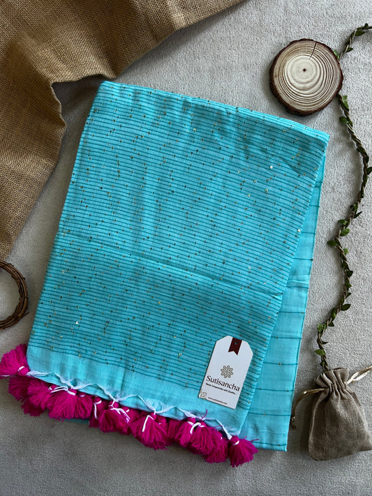Dhiyona SS Sitaara Mul: Handwoven Sequin Elegance
