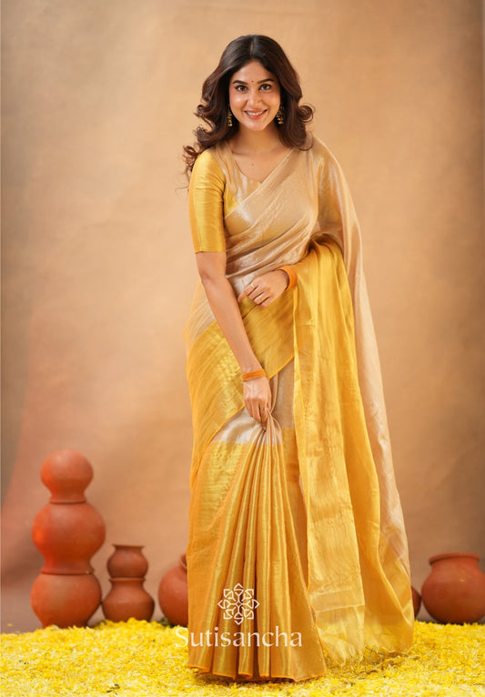 Dhiyona SS Regal Split Elegance Handloom Tissue Cotton Saree