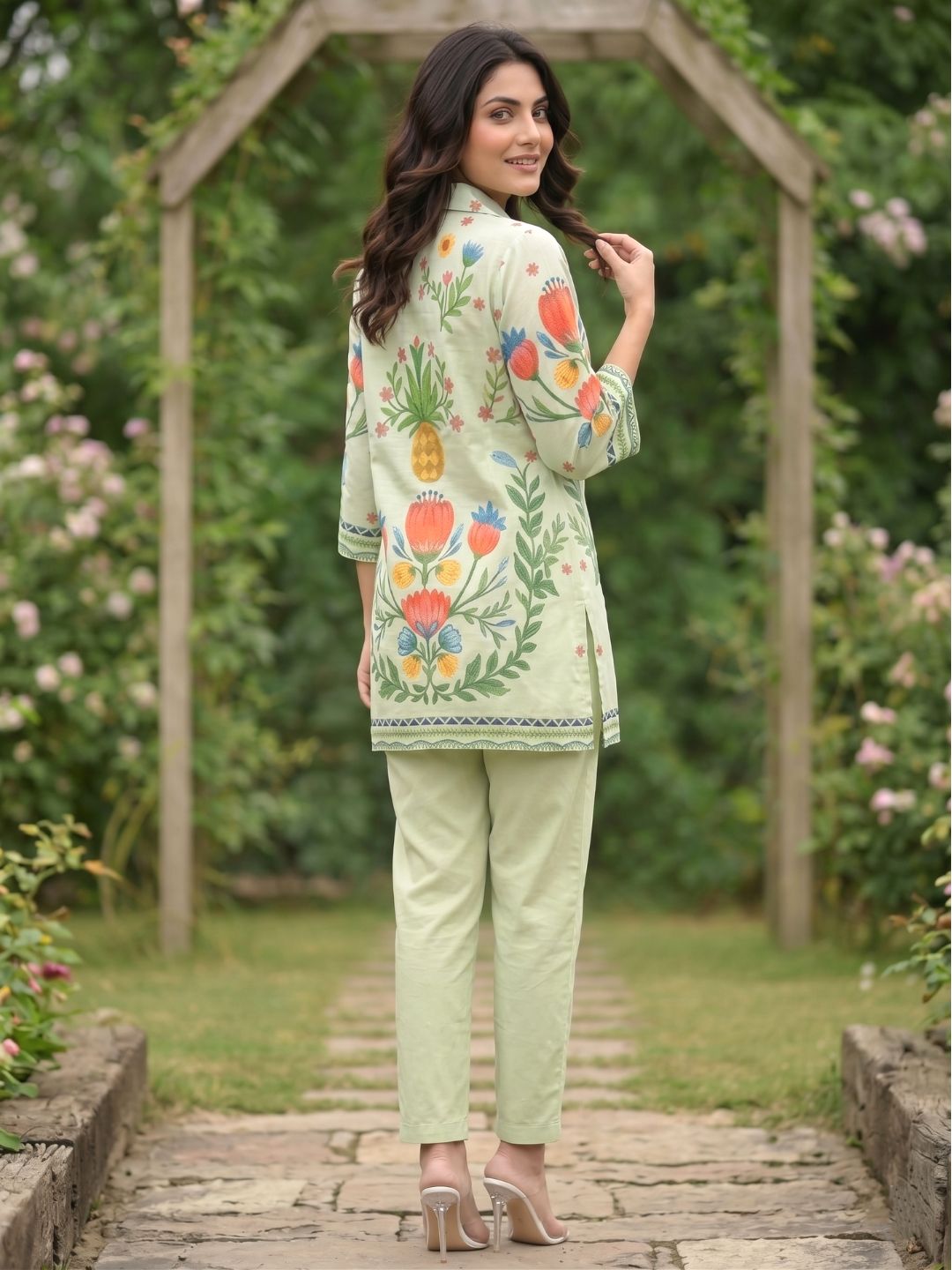 Viyona pista cotton printed co-ord set