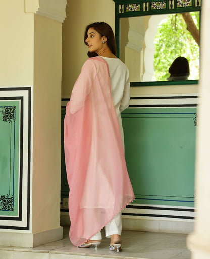 Shaan White Cotton Suit Set