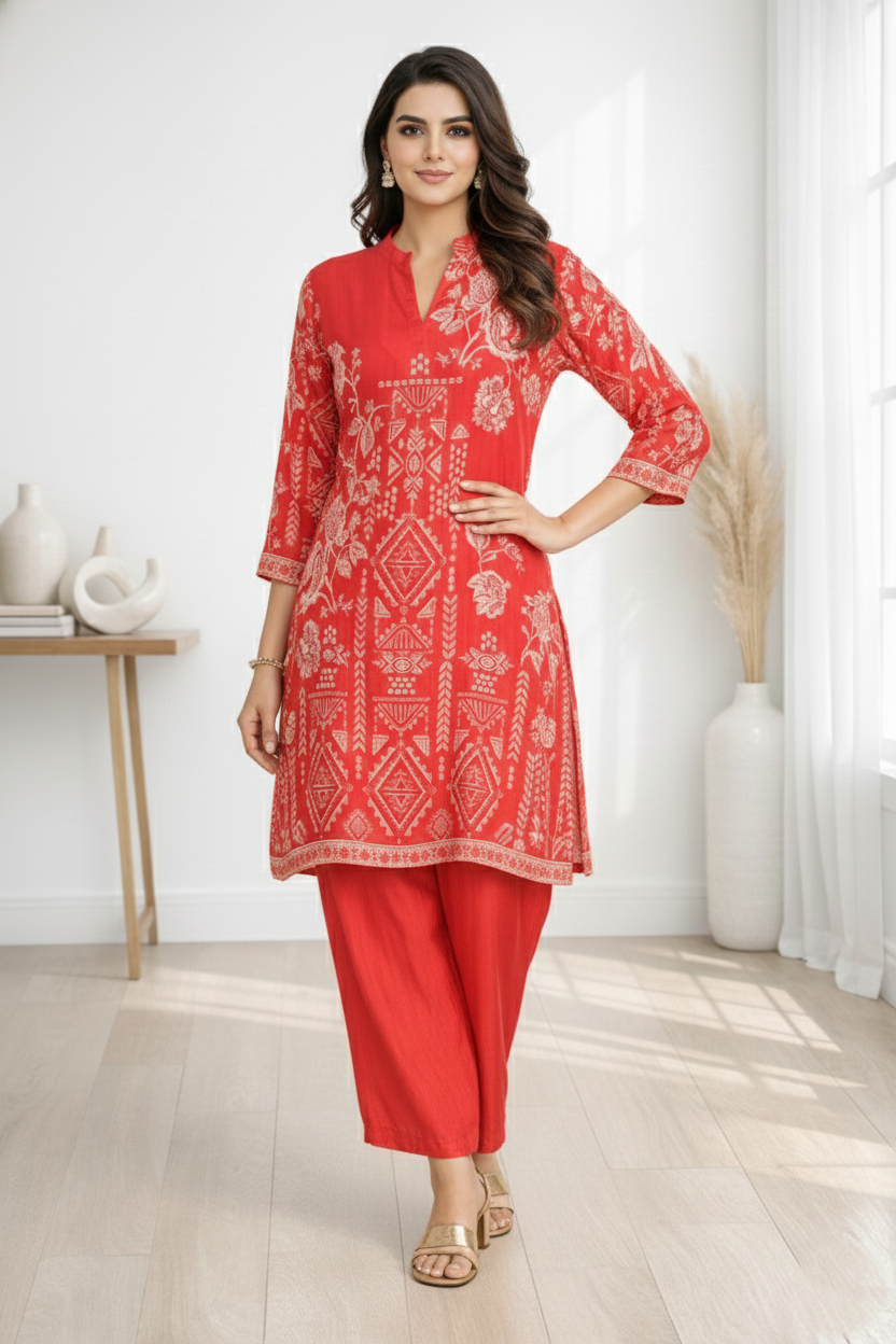 Palash crimson co-ord set