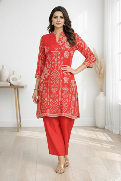 Palash crimson co-ord set