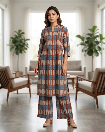 Akshara Heather Printed Cotton Kurta Pant Set