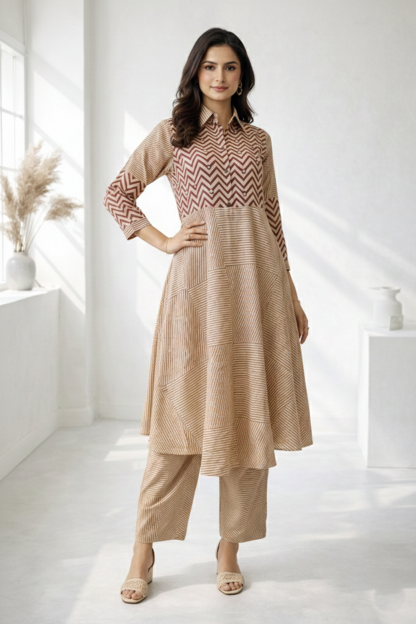 Surbhi Terra Printed Cotton Kurta Pant Set