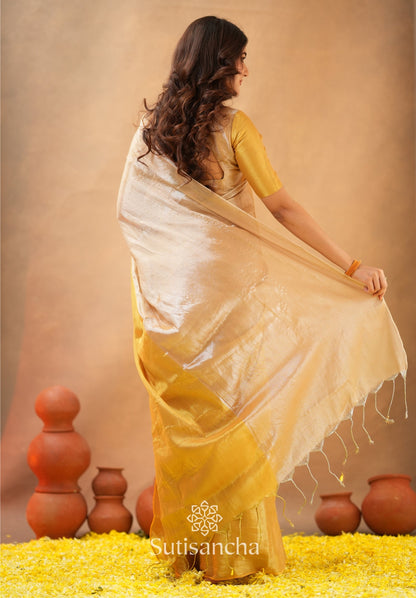 Dhiyona SS Regal Split Elegance Handloom Tissue Cotton Saree