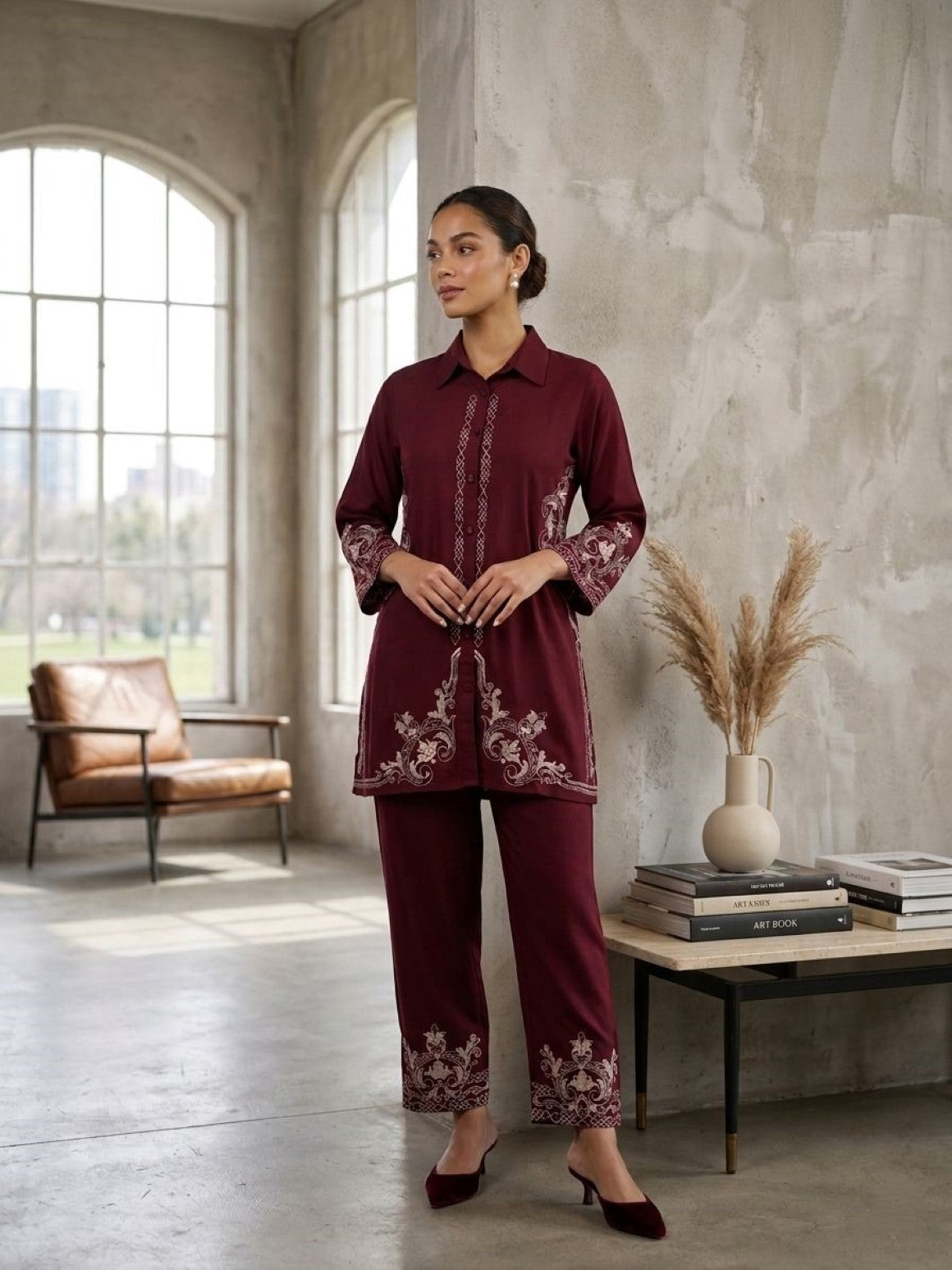 Prisha jam embroidery cotton co-ord set
