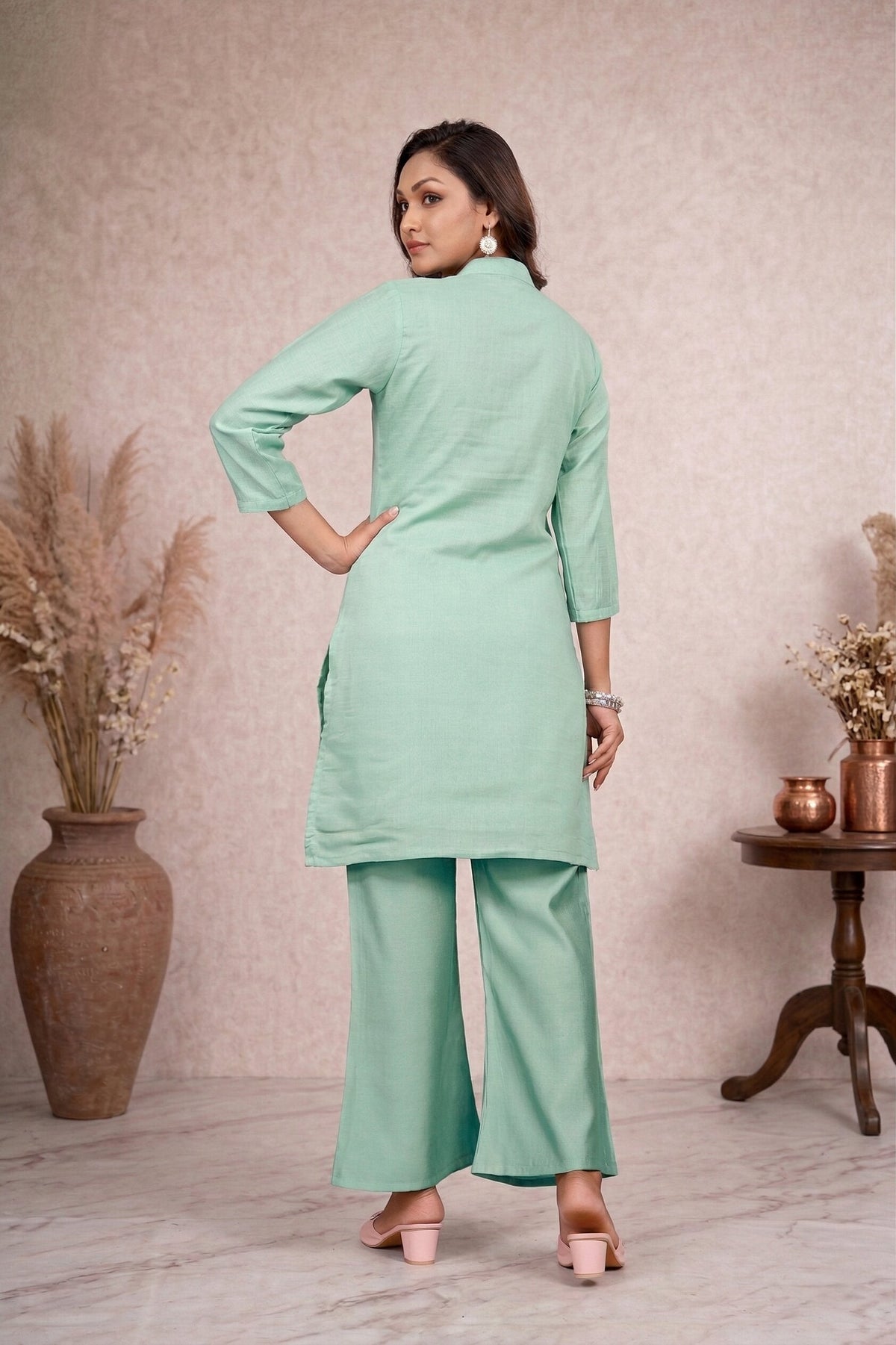 Divya pine mirror work co-ord set