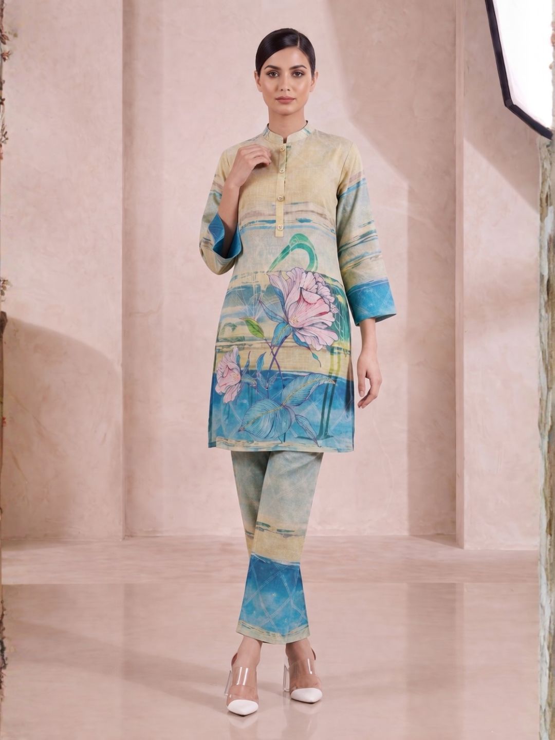 Shanti Lime Printed Co-ord Set