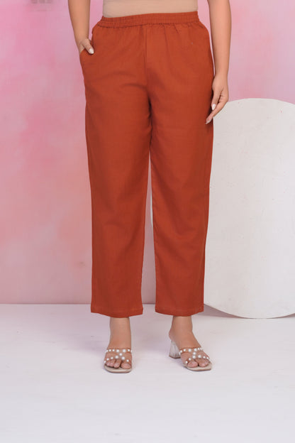 Vaidehi tangerine embroidery cotton co-ord set
