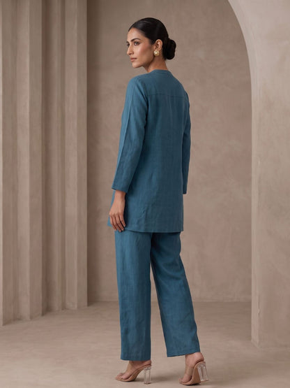 Lipi Cobalt embroidery cotton co-ord set