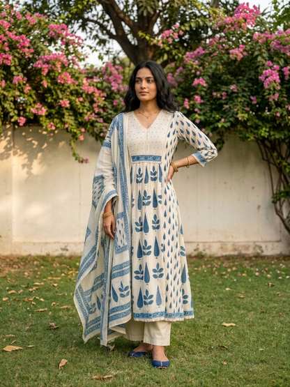 Swades parch cotton suit set