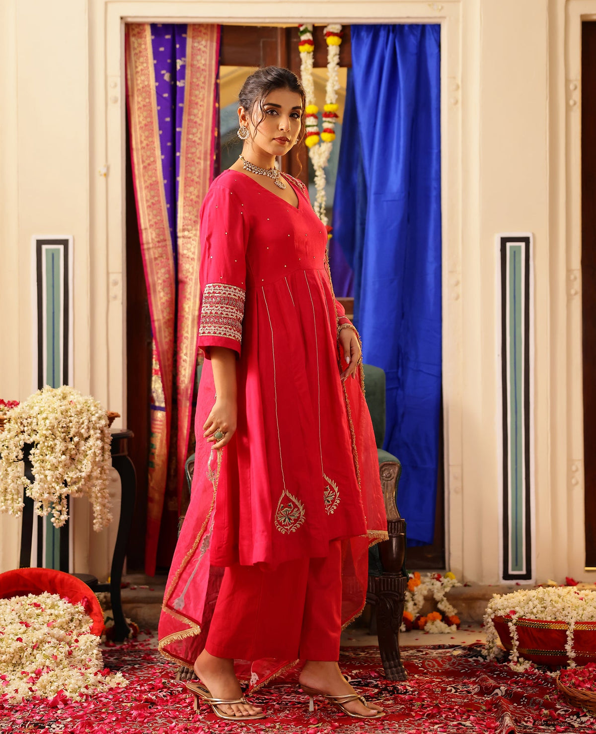 Riya Pink Muslin Suit Set
