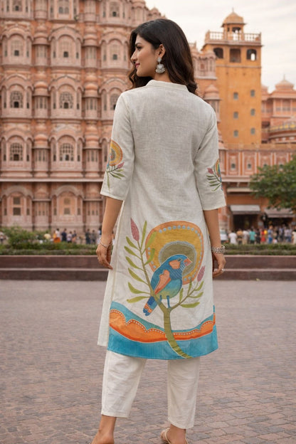 Gaur buff cotton suit set