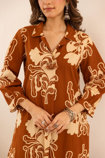Karen Turmeric printed kurta pant set