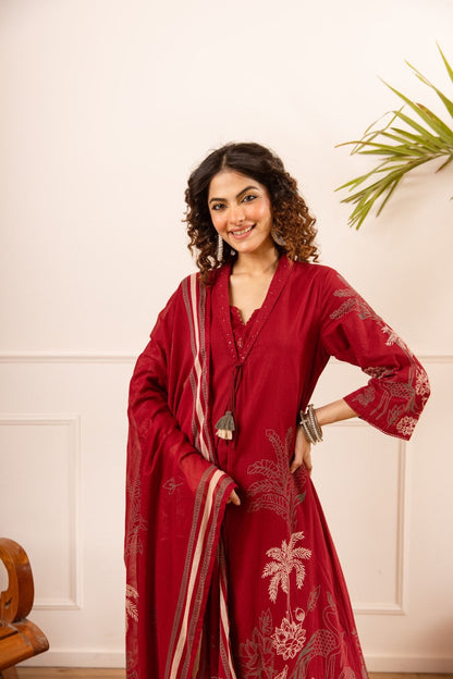 Karen melon cotton suit set