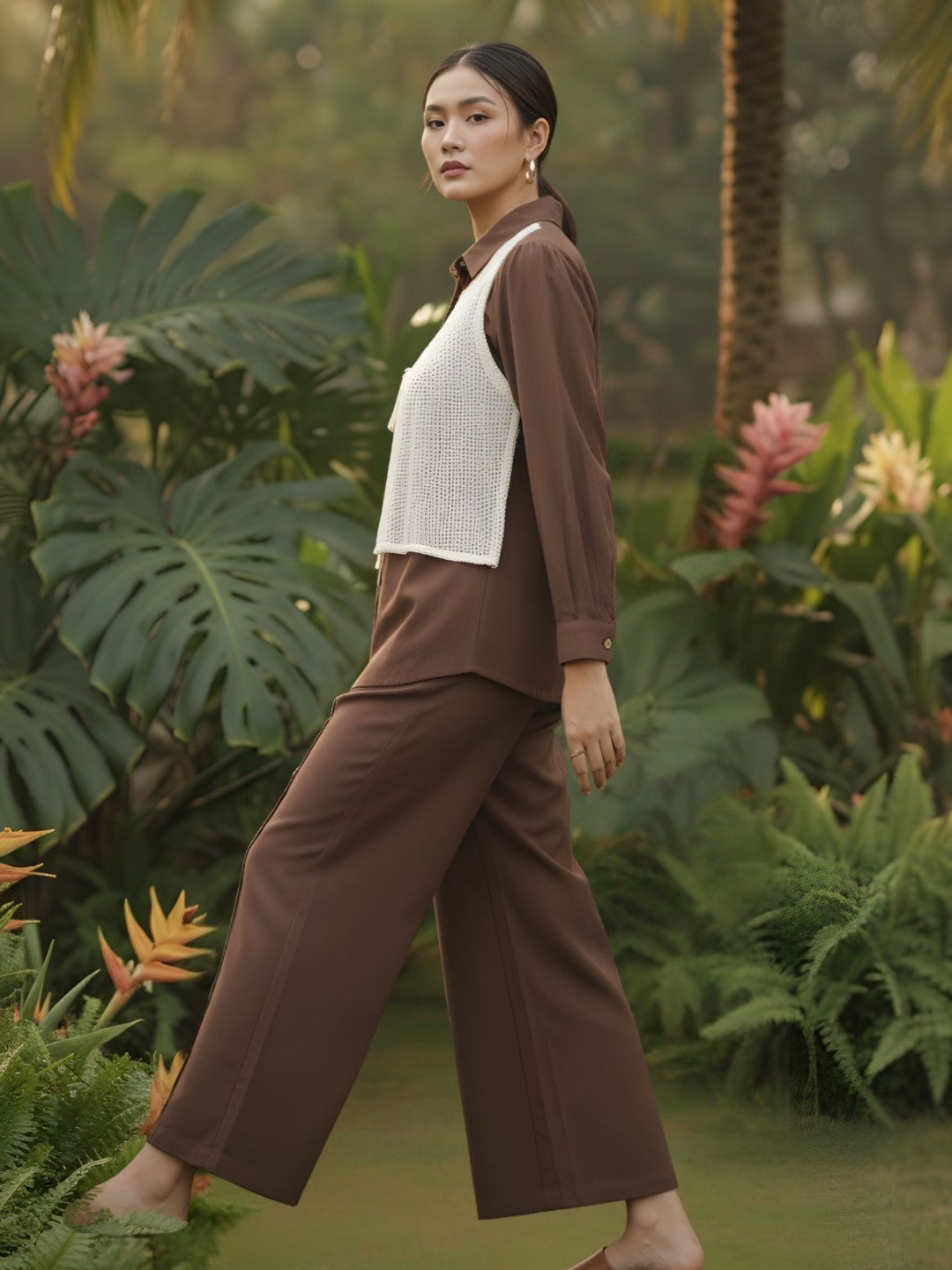 Ivanka browny cotton co-ord set