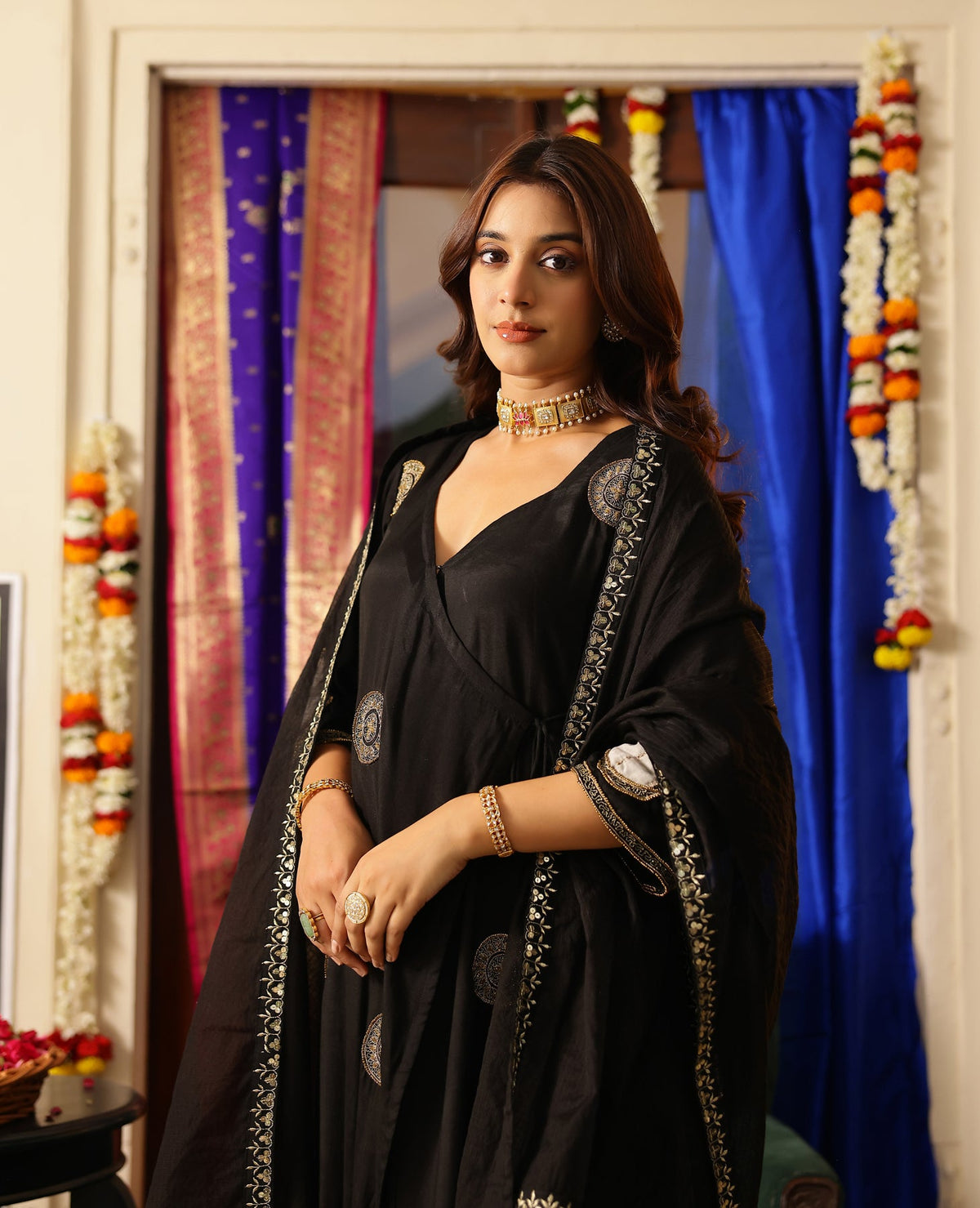 Raag Black Muslin Suit Set